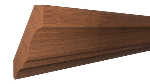 Profile View of Crown Molding, product number CR-308-022-1-HMH - 11/16" x 3-1/4" Honduras Mahogany Crown - $9.40/ft sold by American Wood Moldings