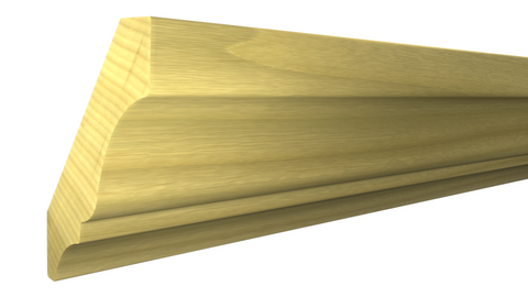 Profile View of Crown Molding, product number CR-308-022-1-PO - 11/16" x 3-1/4" Poplar Crown - $2.22/ft sold by American Wood Moldings