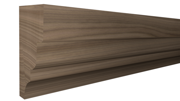 Profile View of Crown Molding, product number CR-110-024-1-WA - 3/4" x 1-5/16" Walnut Crown - $6.63/ft sold by American Wood Moldings
