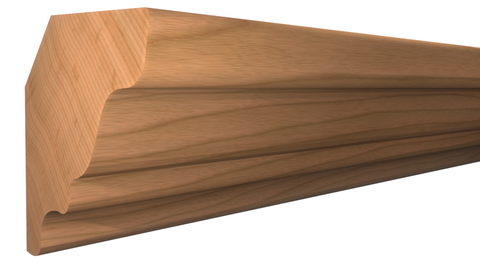Profile View of Crown Molding, product number CR-118-021-1-CH - 21/32" x 1-9/16" Cherry Crown - $2.75/ft sold by American Wood Moldings