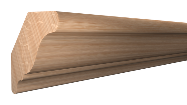 Profile View of Crown Molding, product number CR-120-016-1-RO - 1/2" x 1-5/8" Red Oak Crown - $2.44/ft sold by American Wood Moldings