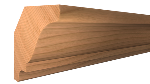 Profile View of Crown Molding, product number CR-120-024-1-CH - 3/4" x 1-5/8" Cherry Crown - $2.86/ft sold by American Wood Moldings