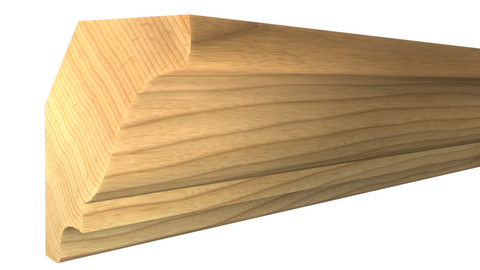 Profile View of Crown Molding, product number CR-120-024-1-HI - 3/4" x 1-5/8" Hickory Crown - $2.97/ft sold by American Wood Moldings