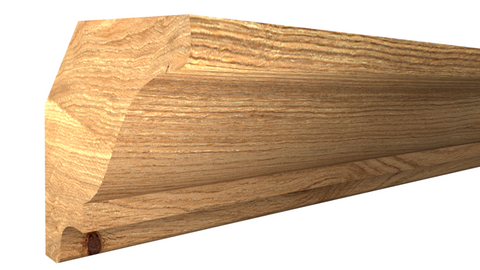 Profile View of Crown Molding, product number CR-120-024-1-KAL - 3/4" x 1-5/8" Knotty Alder Crown - $3.03/ft sold by American Wood Moldings