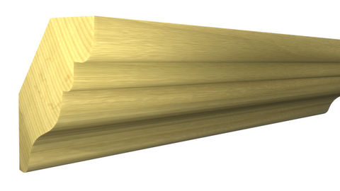Profile View of Crown Molding, product number CR-121-016-1-PO - 1/2" x 1-21/32" Poplar Crown - $1.86/ft sold by American Wood Moldings