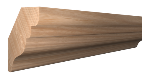 Profile View of Crown Molding, product number CR-121-016-1-RO - 1/2" x 1-21/32" Red Oak Crown - $2.48/ft sold by American Wood Moldings