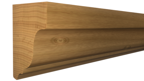 Profile View of Crown Molding, product number CR-122-112-1-KAL - 1-3/8" x 1-11/16" Knotty Alder Crown - $5.80/ft sold by American Wood Moldings