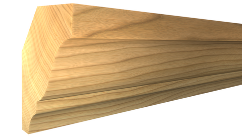 Profile View of Crown Molding, product number CR-126-022-1-HI - 11/16" x 1-13/16" Hickory Crown - $3.32/ft sold by American Wood Moldings