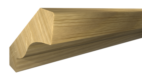 Profile View of Crown Molding, product number CR-208-020-1-WO - 5/8" x 2-1/4" White Oak Crown - $4.94/ft sold by American Wood Moldings