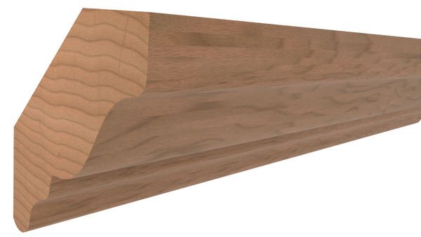 Profile View of Crown Molding, product number CR-208-022-1-CH - 11/16" x 2-1/4" Cherry Crown - $3.96/ft sold by American Wood Moldings