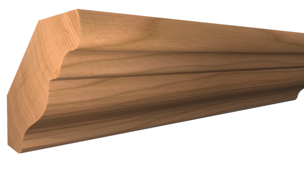 Profile View of Crown Molding, product number CR-208-022-1-CH - 11/16" x 2-1/4" Cherry Crown - $3.96/ft sold by American Wood Moldings