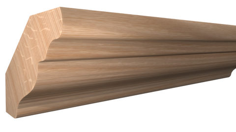 Profile View of Crown Molding, product number CR-208-022-1-RO - 11/16" x 2-1/4" Red Oak Crown - $3.36/ft sold by American Wood Moldings