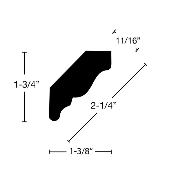 CR-208-022-1-TC - 11/16" x 2-1/4" Tiger Stripe Cherry Crown - $11.88/ft