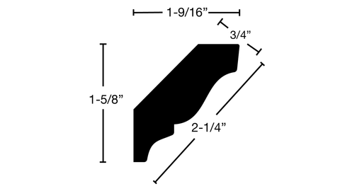 CR-208-024-1-TMA - 3/4" x 2-1/4" Tiger Stripe Maple Crown - $10.59/ft