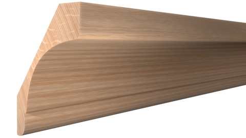 Profile View of Crown Molding, product number CR-216-024-1-RO - 3/4" x 2-1/2" Red Oak Crown - $2.96/ft sold by American Wood Moldings