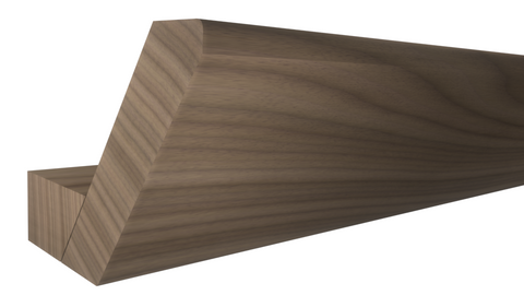 Profile View of Crown Molding, product number CR-220-326-2-WA - 3-13/16" x 2-5/8" Walnut Crown - $9.77/ft sold by American Wood Moldings