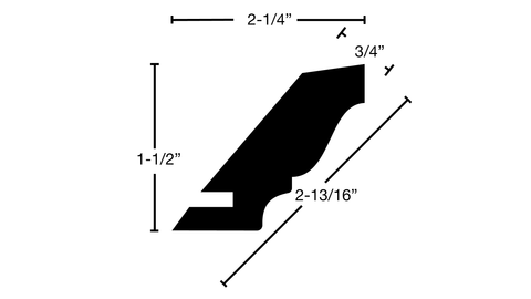 CR-226-024-1-TMA - 3/4" x 2-13/16" Tiger Stripe Maple Crown - $9.90/ft
