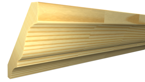 Profile View of Crown Molding, product number CR-308-018-1-FPI - 9/16" x 3-1/4" Finger Joint Pine Crown - $1.52/ft sold by American Wood Moldings