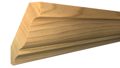 Profile View of Crown Molding, product number CR-308-022-3-HI - 11/16" x 3-1/4" Hickory Crown - $4.04/ft sold by American Wood Moldings