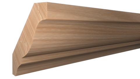 Profile View of Crown Molding, product number CR-308-022-3-RO - 11/16" x 3-1/4" Red Oak Crown - $2.74/ft sold by American Wood Moldings