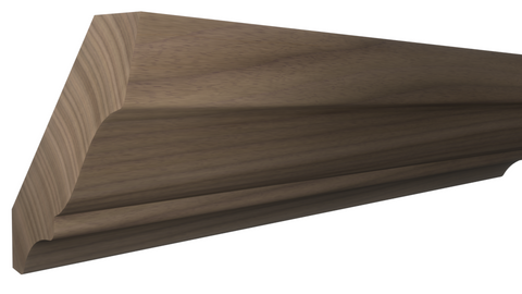 Profile View of Crown Molding, product number CR-312-024-1-WA - 3/4" x 3-3/8" Walnut Crown - $8.75/ft sold by American Wood Moldings