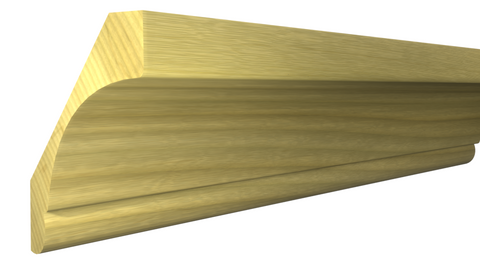 Profile View of Crown Molding, product number CR-316-024-2-PO - 3/4" x 3-1/2" Poplar Crown - $2.39/ft sold by American Wood Moldings