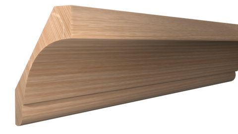 Profile View of Crown Molding, product number CR-316-024-2-RO - 3/4" x 3-1/2" Red Oak Crown - $2.96/ft sold by American Wood Moldings
