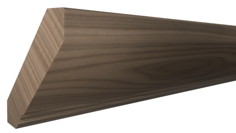 Profile View of Crown Molding, product number CR-320-024-2-WA - 3/4" x 3-5/8" Walnut Crown - $9.40/ft sold by American Wood Moldings