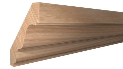Profile View of Crown Molding, product number CR-328-022-1-RO - 11/16" x 3-7/8" Red Oak Crown - $3.27/ft sold by American Wood Moldings