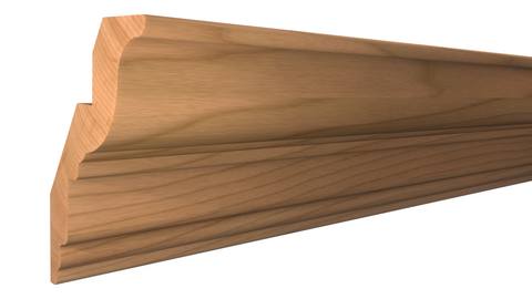 Profile View of Crown Molding, product number CR-404-026-1-CH - 13/16" x 4-1/8" Cherry Crown - $5.70/ft sold by American Wood Moldings