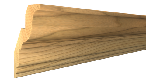 Profile View of Crown Molding, product number CR-404-026-1-HI - 13/16" x 4-1/8" Hickory Crown - $5.30/ft sold by American Wood Moldings