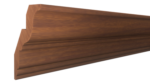 Profile View of Crown Molding, product number CR-404-026-1-HMH - 13/16" x 4-1/8" Honduras Mahogany Crown - $11.60/ft sold by American Wood Moldings