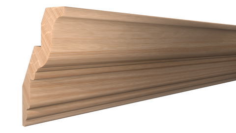 Profile View of Crown Molding, product number CR-404-026-1-RO - 13/16" x 4-1/8" Red Oak Crown - $3.90/ft sold by American Wood Moldings