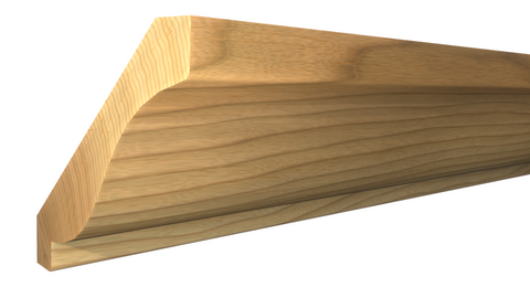 Profile View of Crown Molding, product number CR-406-024-1-HI - 3/4" x 4-3/16" Hickory Crown - $5.20/ft sold by American Wood Moldings