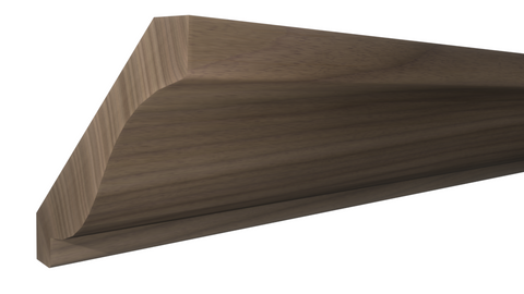Profile View of Crown Molding, product number CR-406-024-1-WA - 3/4" x 4-3/16" Walnut Crown - $11.20/ft sold by American Wood Moldings