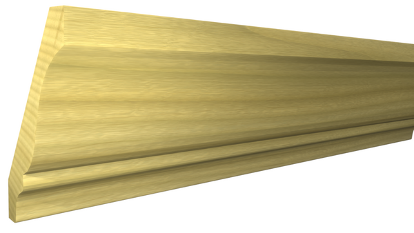 Profile View of Crown Molding, product number CR-408-020-2-PO - 5/8" x 4-1/4" Poplar Crown - $3.00/ft sold by American Wood Moldings