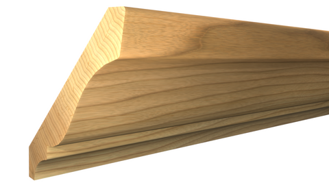 Profile View of Crown Molding, product number CR-408-022-1-HI - 11/16" x 4-1/4" Hickory Crown - $5.20/ft sold by American Wood Moldings