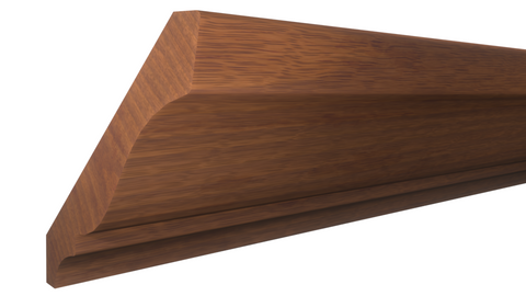 Profile View of Crown Molding, product number CR-408-022-1-HMH - 11/16" x 4-1/4" Honduras Mahogany Crown - $11.90/ft sold by American Wood Moldings
