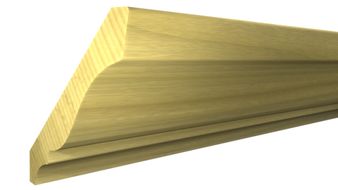 Profile View of Crown Molding, product number CR-408-022-1-PO - 11/16" x 4-1/4" Poplar Crown - $3.00/ft sold by American Wood Moldings