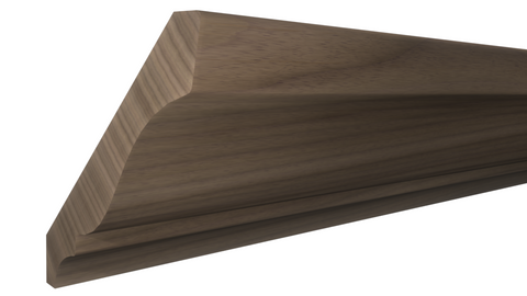Profile View of Crown Molding, product number CR-408-022-1-WA - 11/16" x 4-1/4" Walnut Crown - $11.38/ft sold by American Wood Moldings