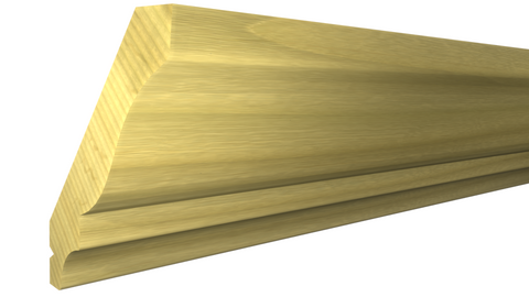 Profile View of Crown Molding, product number CR-408-024-2-PO - 3/4" x 4-1/4" Poplar Crown - $3.01/ft sold by American Wood Moldings