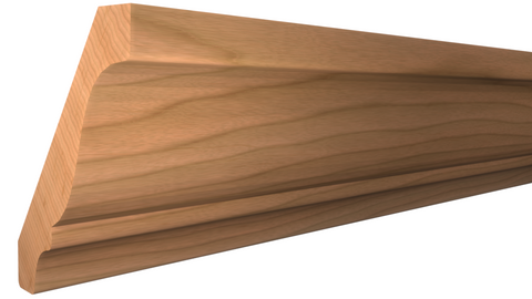 Profile View of Crown Molding, product number CR-420-024-2-CH - 3/4" x 4-5/8" Cherry Crown - $6.20/ft sold by American Wood Moldings