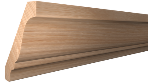 Profile View of Crown Molding, product number CR-420-024-2-RO - 3/4" x 4-5/8" Red Oak Crown - $4.01/ft sold by American Wood Moldings