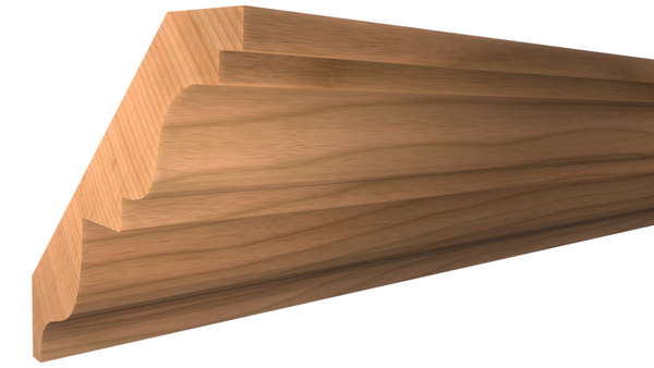 Profile View of Crown Molding, product number CR-508-028-3-CH - 7/8" x 5-1/4" Cherry Crown - $8.46/ft sold by American Wood Moldings