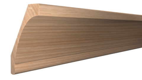 Profile View of Crown Molding, product number CR-512-102-1-RO - 1-1/16" x 5-3/8" Red Oak Crown - $5.74/ft sold by American Wood Moldings