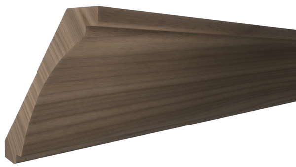 Profile View of Crown Molding, product number CR-516-028-1-WA - 7/8" x 5-1/2" Walnut Crown - $16.50/ft sold by American Wood Moldings