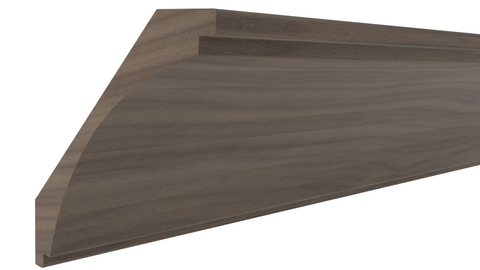 Profile View of Crown Molding, product number CR-520-030-1-WA - 15/16" x 5-5/8" Walnut Crown - $16.96/ft sold by American Wood Moldings