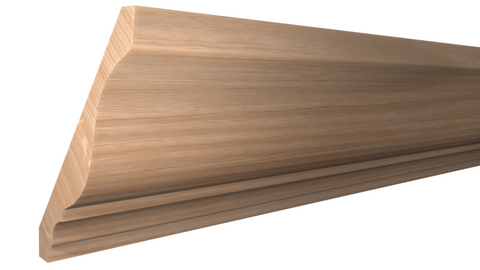 Profile View of Crown Molding, product number CR-708-102-1-RO - 1-1/16" x 7-1/4" Red Oak Crown - $7.74/ft sold by American Wood Moldings