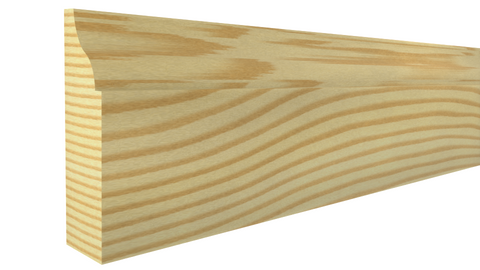 Profile View of Door Stop Molding, product number DS-12o-014-1-CP - 7/16" x 1-5/8" Clear Pine Door Stop - $2.46/ft sold by American Wood Moldings