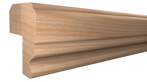 Profile View of Light Rail Molding, product number LR-116-108-1-RO - 1-1/4" x 1-1/2" Red Oak Light Rail - $3.35/ft sold by American Wood Moldings